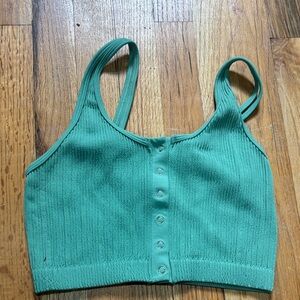 Aerie Teal Ribbed Crop Top